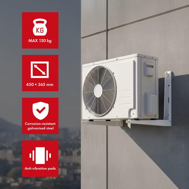 Bevestigingsbeugel / ophangbeugel voor Maclean-airconditioner / warmtepomp, armlengte 365 x 450 mm, gegalvaniseerd staal, tot 150 kg, MC-143