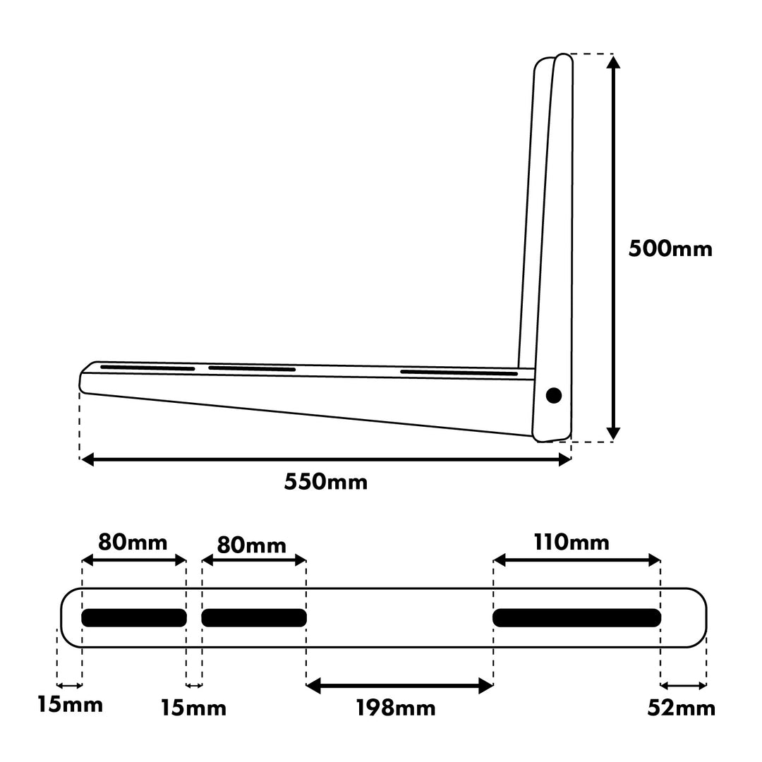Bevestigingsbeugel / ophangbeugel voor Maclean-airconditioner / warmtepomp, armlengte 500 x 550 mm, gegalvaniseerd staal, tot 250 kg, MC-144