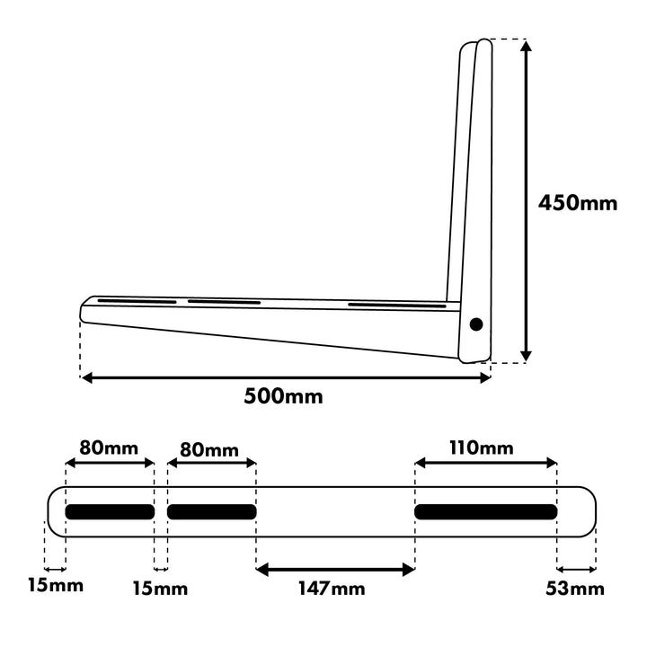 Bevestigingsbeugel / ophangbeugel voor Maclean-airconditioner / warmtepomp, armlengte 450 x 500 mm, gegalvaniseerd staal, tot 200 kg, MC-145