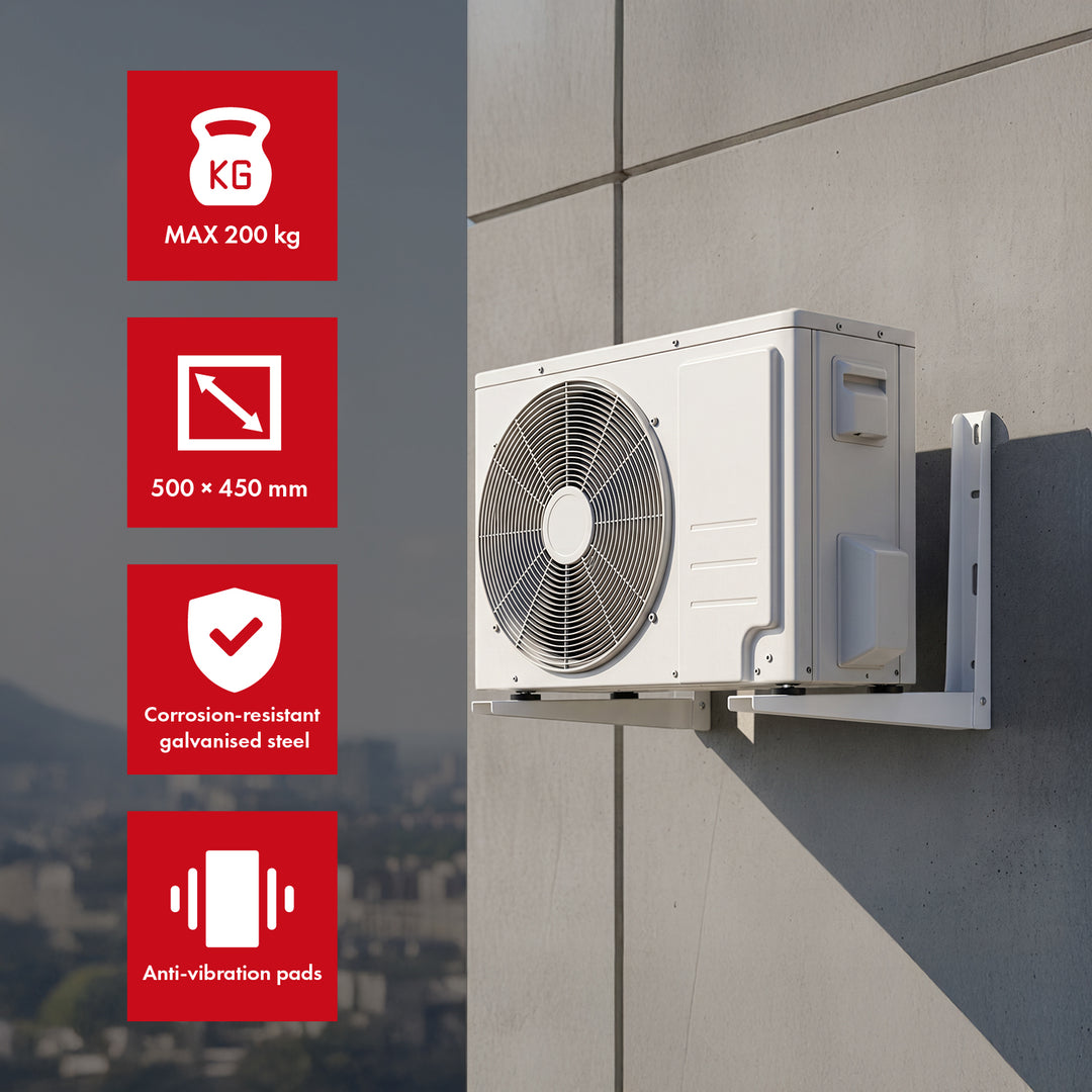 Bevestigingsbeugel / ophangbeugel voor Maclean-airconditioner / warmtepomp, armlengte 450 x 500 mm, gegalvaniseerd staal, tot 200 kg, MC-145