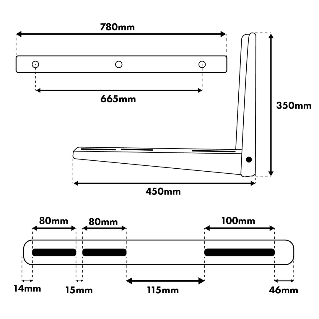 Bevestigingsbeugel / ophangbeugel voor Maclean-airconditioner / warmtepomp, afmetingen 780 x 350 x 450 mm, gegalvaniseerd staal, tot 180 kg, MC-146