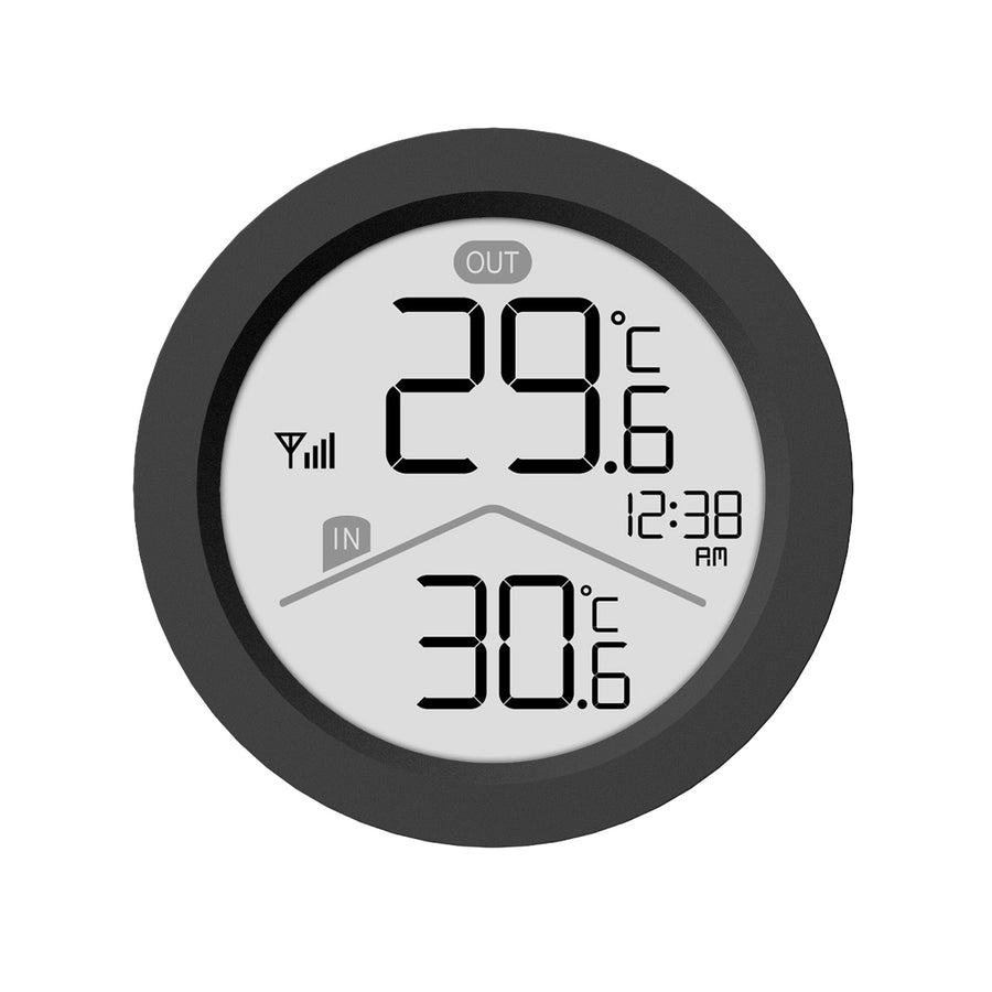 GreenBlue draadloos weerstation, binnen- en buitentemperatuur, klok, keuze uit °C / °F, bereik tot 60 m, zwart, GB162 B