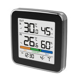 GreenBlue draadloos weerstation, temperatuur + luchtvochtigheid binnen/buiten, klok + wekker + datum, °C / °F, tot 60 m, zwart, GB169 B
