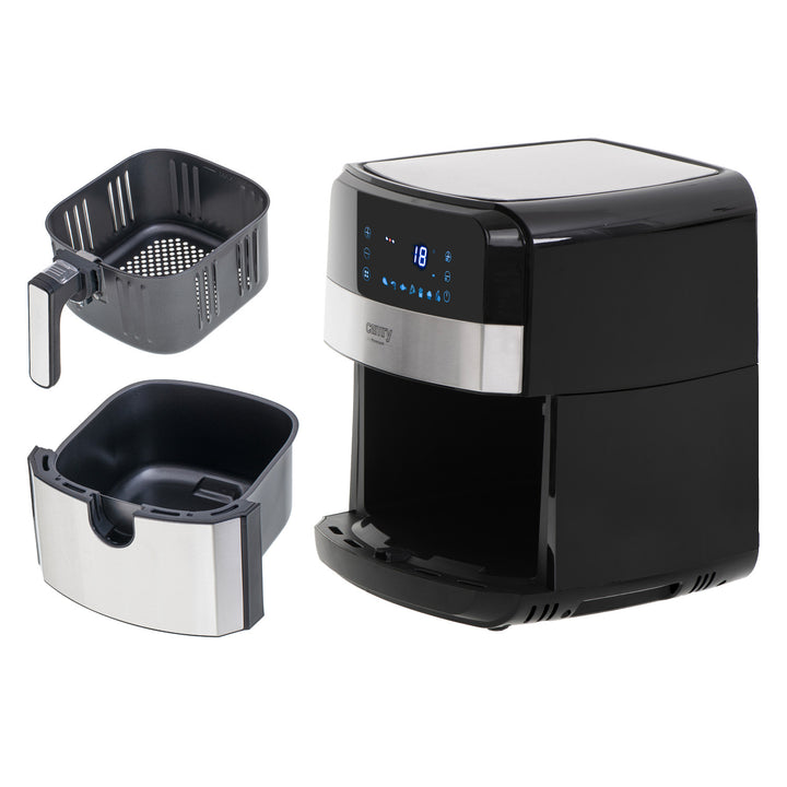 Vetvrije friteuse, 9 programma's, 5,0 L, Airfryer, Camry CR 6311 + papieren inzetstukken voor friteuse, 16 cm, biologisch afbreekbaar, 100 stuks