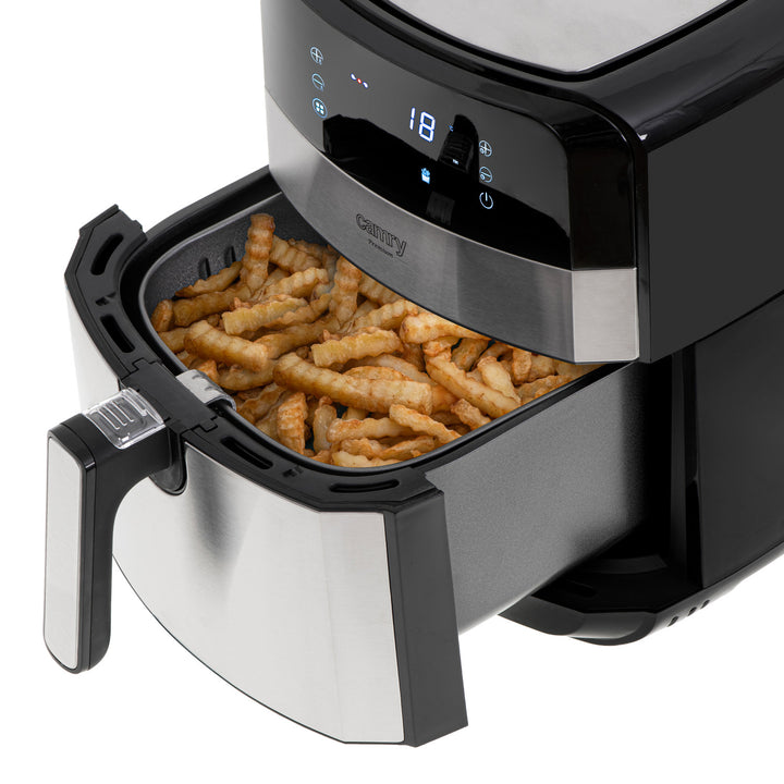 Vetvrije friteuse, 9 programma's, 5,0 L, Airfryer, Camry CR 6311 + papieren inzetstukken voor friteuse, 16 cm, biologisch afbreekbaar, 100 stuks
