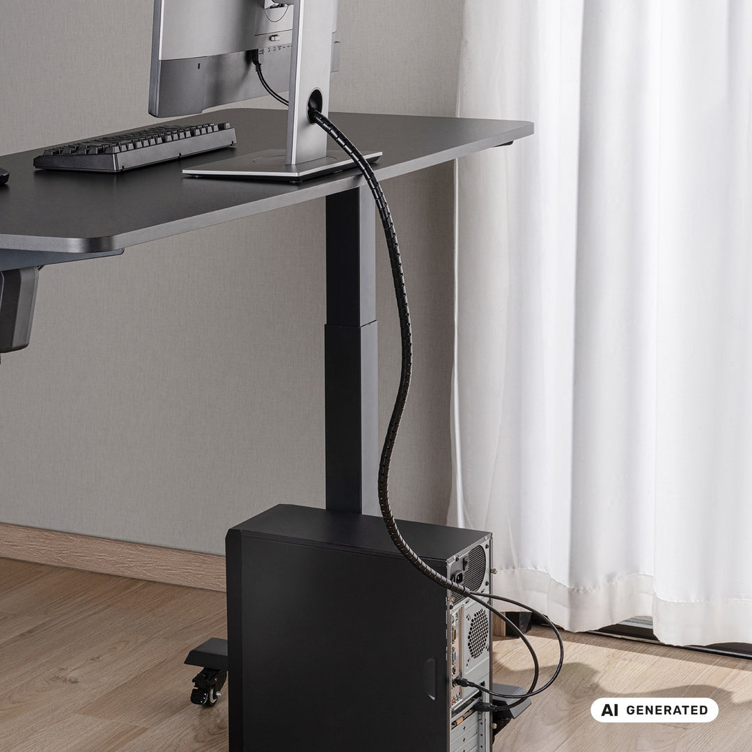 Maclean-kabelorganizer/kabelafdekking, 15 mm x 1000 mm, zwart, MCTV-898 B