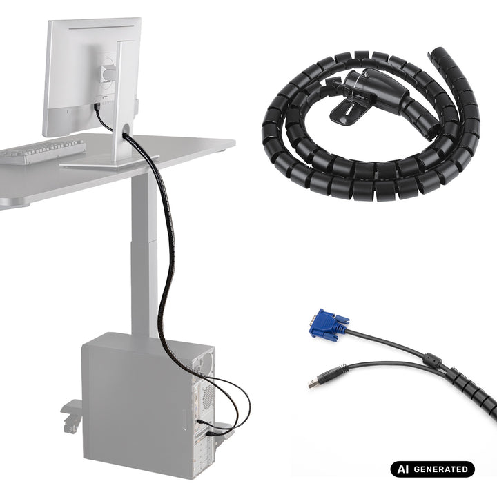 Maclean-kabelorganizer/kabelafdekking, 15 mm x 1000 mm, zwart, MCTV-898 B