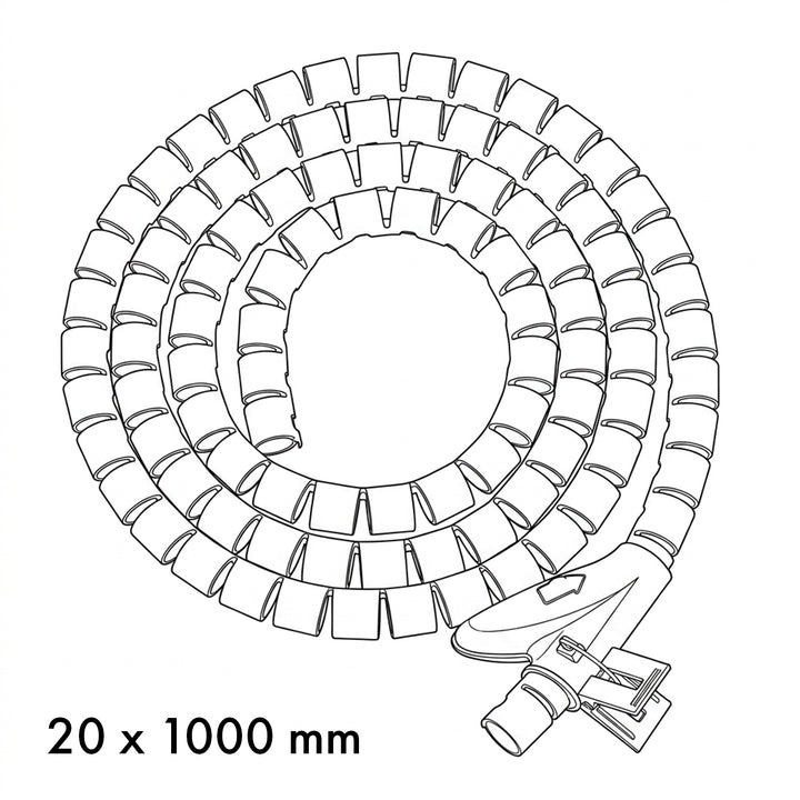Maclean-kabelgeleider/kabelafdekking, 20 mm x 1000 mm, zwart, MCTV-899 B