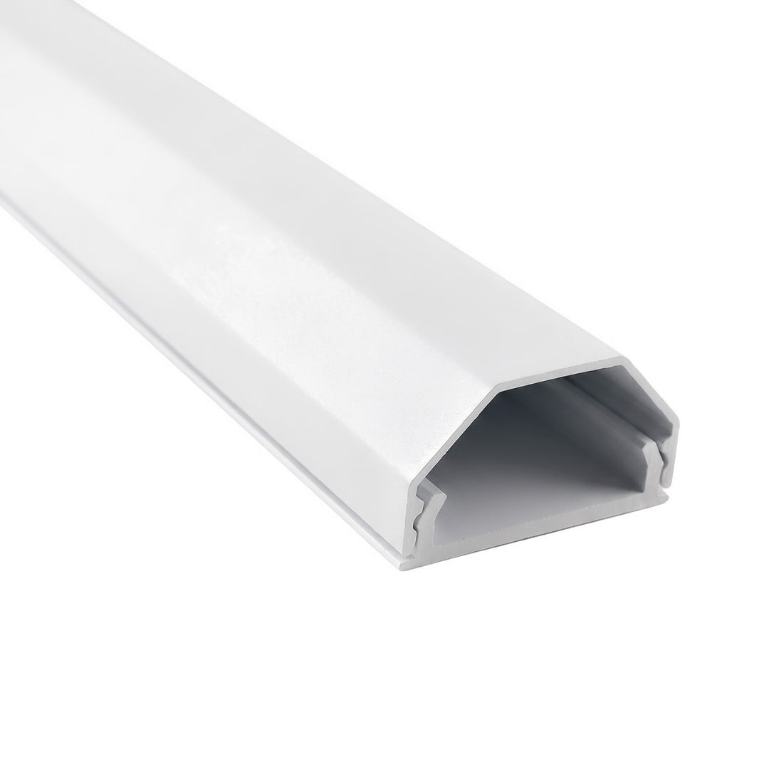Maclean aluminium afdekstrip voor kabels, 33 x 18 x 750 mm, wit, MCTV-897 W