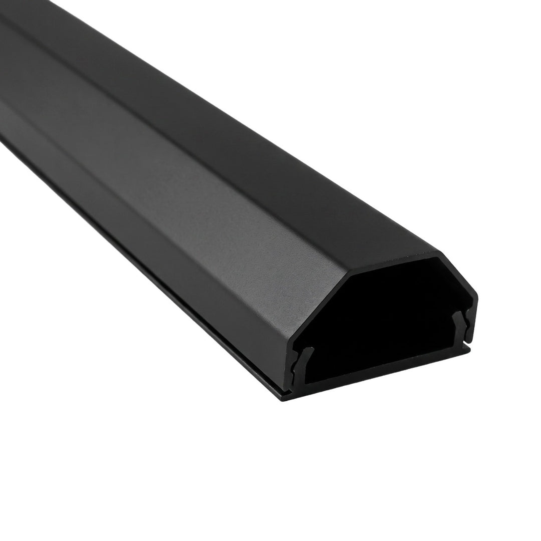 Maclean aluminium afdekstrip voor kabels, 33 x 18 x 750 mm, zwart, MCTV-897 B