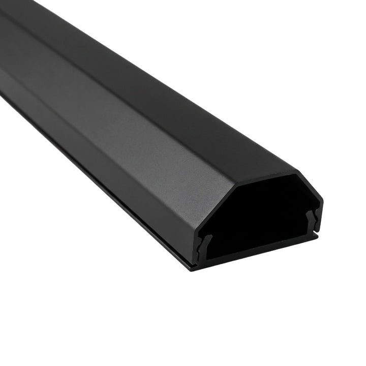 Maclean aluminium afdekstrip voor kabels, 33 x 18 x 750 mm, zwart, MCTV-897 B