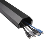 Maclean aluminium afdekstrip voor kabels, 33 x 18 x 750 mm, zwart, MCTV-897 B