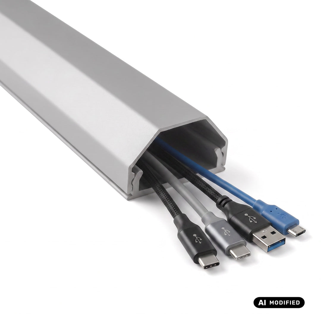 Maclean aluminium afdekstrip voor kabels, 33 x 18 x 750 mm, zilverkleurig, MCTV-897 S