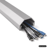 Maclean aluminium afdekstrip voor kabels, 33 x 18 x 750 mm, zilverkleurig, MCTV-897 S