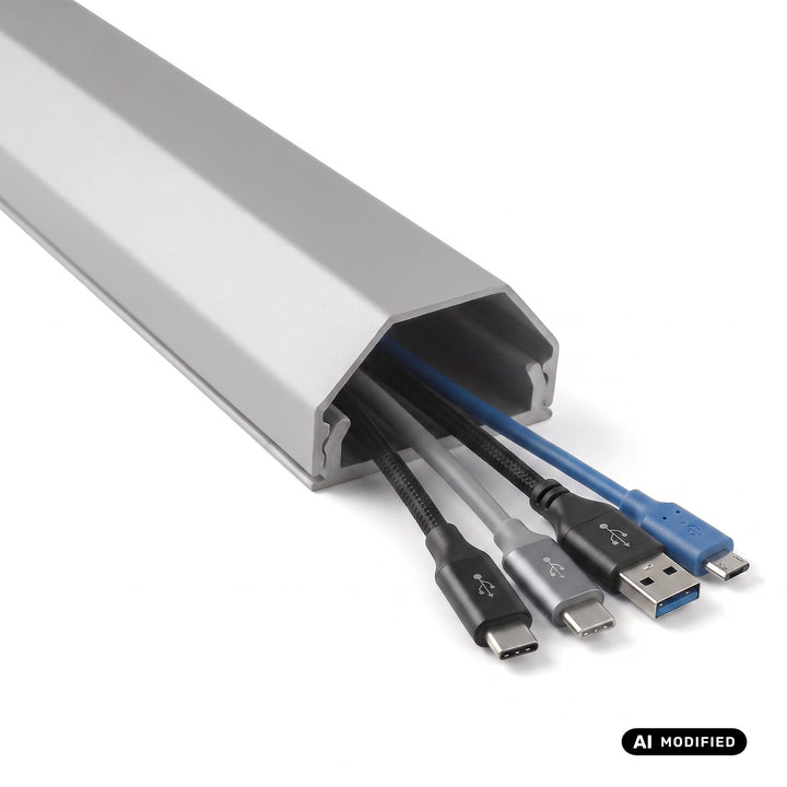 Maclean aluminium afdekstrip voor kabels, 33 x 18 x 750 mm, zilverkleurig, MCTV-897 S