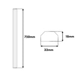 Maclean aluminium afdekstrip voor kabels, 33 x 18 x 750 mm, zilverkleurig, MCTV-897 S