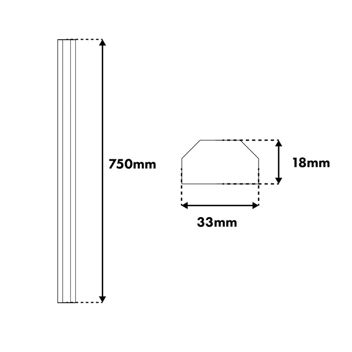 Maclean aluminium afdekstrip voor kabels, 33 x 18 x 750 mm, zilverkleurig, MCTV-897 S