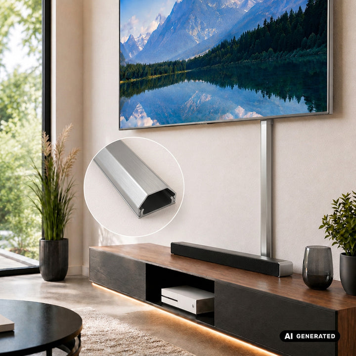 Maclean aluminium afdekstrip voor kabels, 33 x 18 x 750 mm, zilverkleurig, MCTV-897 S