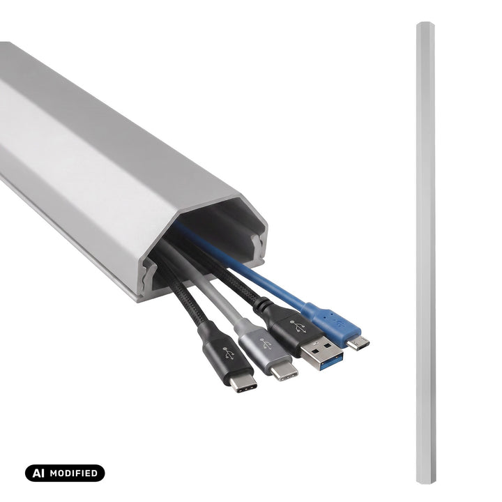 Maclean aluminium afdekstrip voor kabels, 33 x 18 x 750 mm, zilverkleurig, MCTV-897 S