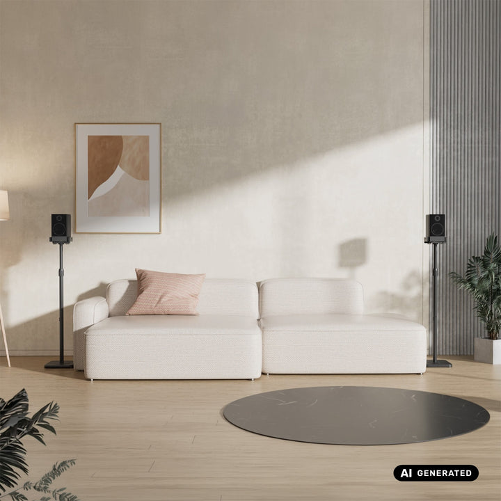 Set vloerstandaards voor Maclean-luidsprekers, universeel, verticaal en horizontaal verstelbaar +10°~-10°, max. 5 kg, MC-916