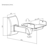 Set bevestigingsbeugels / hangers voor Maclean-luidsprekers, universeel, verticaal verstelbaar +8°~-8° en horizontaal verstelbaar +90°~-90°, max. 15 kg, MC-917