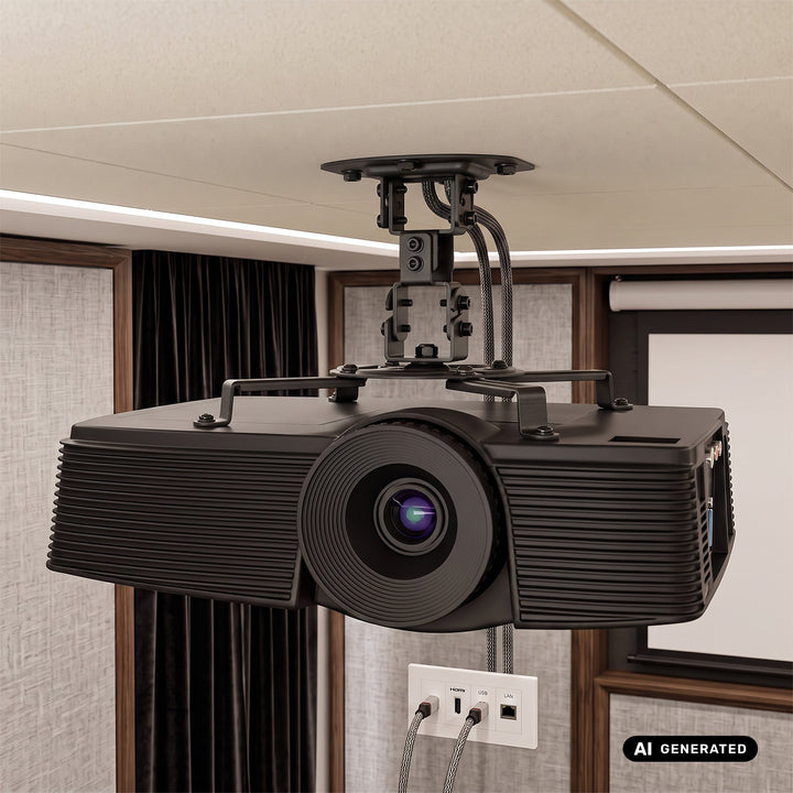 Plafondbevestiging / -hanger voor Maclean-projector, 54~320 mm, tot 13,5 kg, 360 graden draaibaar MC-200 B