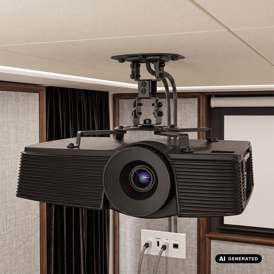 Plafondbevestiging / -hanger voor Maclean-projector, 54~320 mm, tot 13,5 kg, 360 graden draaibaar MC-200 B