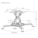 Plafondbeugel / -hanger voor Maclean-projector, 54~320 mm, tot 13,5 kg, 360 graden draaibaar MC-200 W