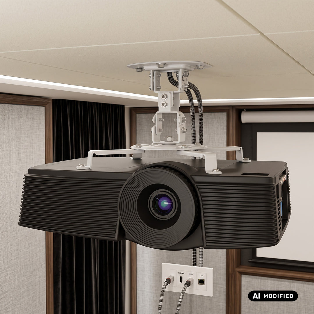 Plafondbeugel / -hanger voor Maclean-projector, 54~320 mm, tot 13,5 kg, 360 graden draaibaar MC-200 W