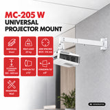 Wandbeugel/wandhouder voor Maclean-projector, wit, tot 20 kg, MC-205 W