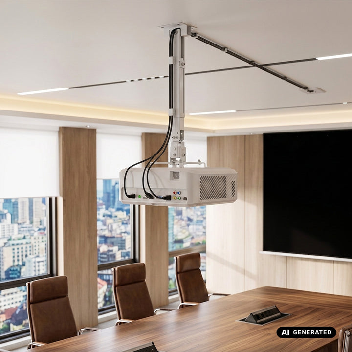 Universele projectorhouder / -beugel van Maclean, wit, tot 20 kg, MC-206 W