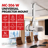 Universele projectorhouder / -beugel van Maclean, wit, tot 20 kg, MC-206 W