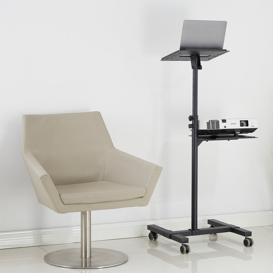 Maclean verstelbare, stalen verrijdbare tafel voor projector/laptop, max. 10 kg, MC-207