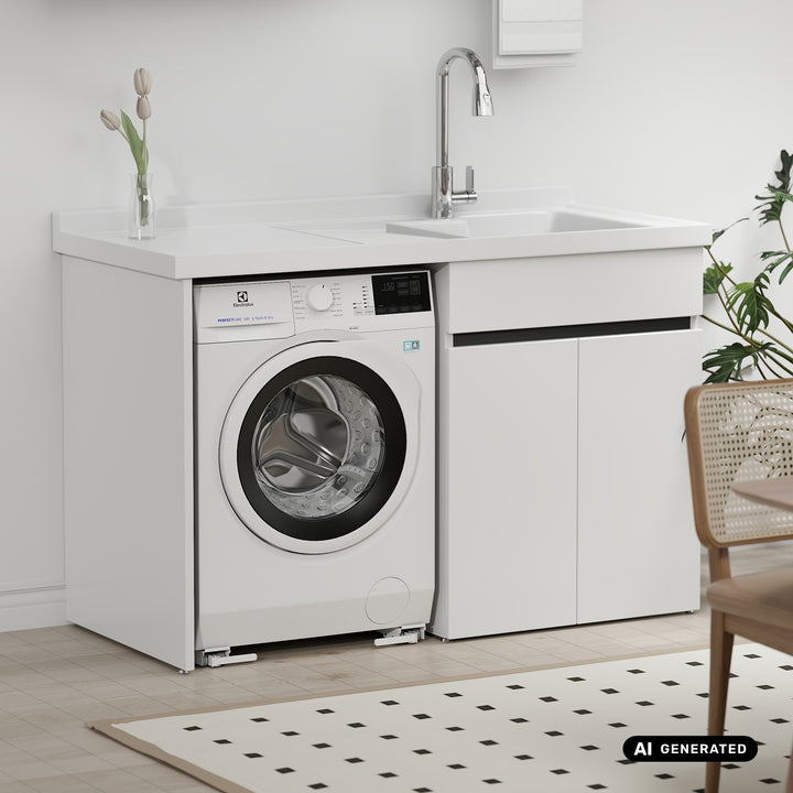 Verrijdbaar onderstel voor huishoudelijke apparaten tot 300 kg, Maclean, universeel, verstelbaar, maximale breedte 450-700 mm, MC-918