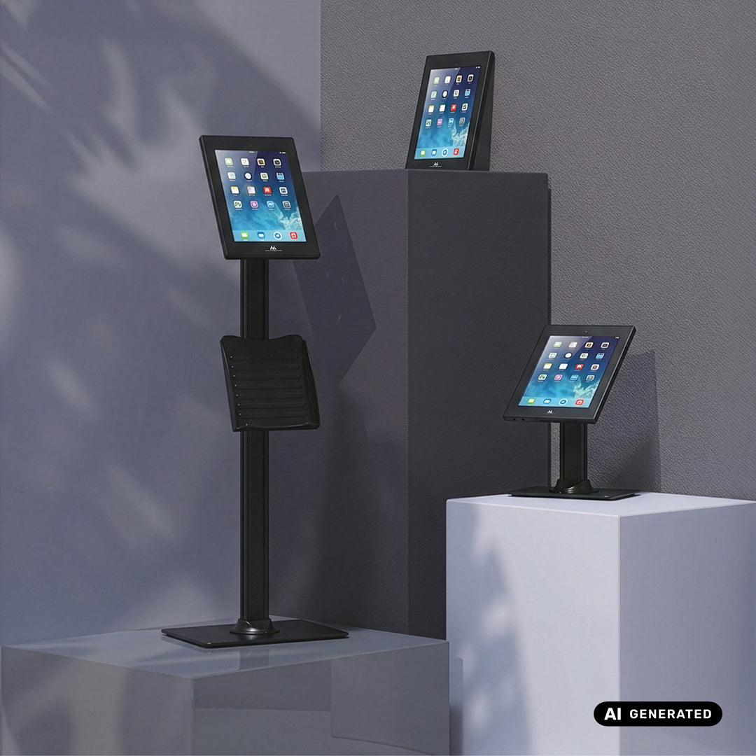 Maclean-tablethouder met vergrendeling, 12,4"-13", iPad Air/Pro, Samsung Tab S10+/S9+/S8+/S7+, 257 x 350 x 22 mm, MC-950 B
