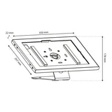 Maclean-tablethouder met vergrendeling, 12,4"-13", iPad Air/Pro, Samsung Tab S10+/S9+/S8+/S7+, 257 x 350 x 22 mm, MC-956 B