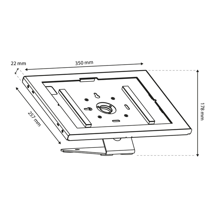 Maclean-tablethouder met vergrendeling, 12,4"-13", iPad Air/Pro, Samsung Tab S10+/S9+/S8+/S7+, 257 x 350 x 22 mm, MC-956 B