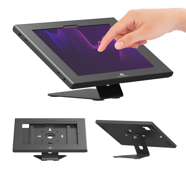 Maclean-tablethouder met vergrendeling, 12,4"-13", iPad Air/Pro, Samsung Tab S10+/S9+/S8+/S7+, 257 x 350 x 22 mm, MC-956 B