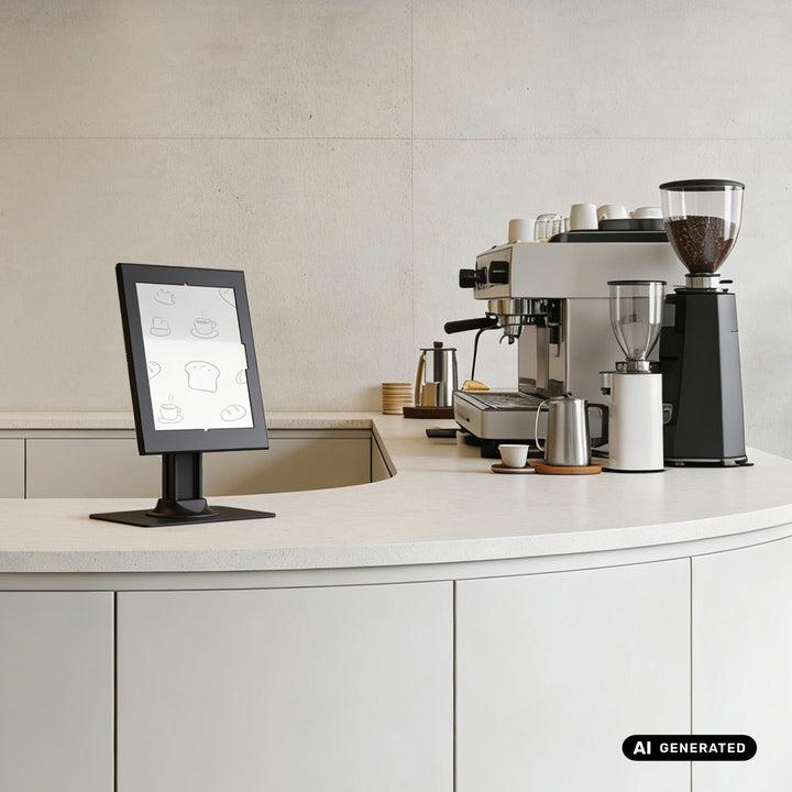 Maclean-tablethouder met vergrendeling. 12,4"-13", iPad Air/Pro, Samsung Tab S10+/S9+/S8+/S7+, 257 x 350 x 22 mm, MC-958 B