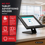 Maclean-tablethouder met vergrendeling, 10,9"-11", iPad Air/Pro, Samsung Tab A- en S-serie, 220 x 323 x 22 mm, MC-957 B
