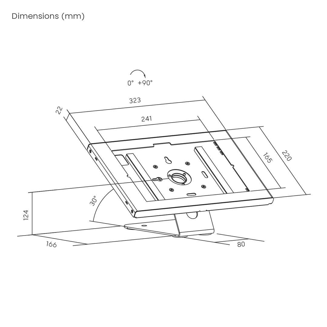 Maclean-tablethouder met vergrendeling, 10,9"-11", iPad Air/Pro, Samsung Tab A- en S-serie, 220 x 323 x 22 mm, MC-957 W