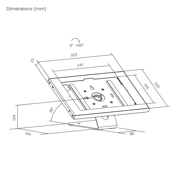 Maclean-tablethouder met vergrendeling, 10,9"-11", iPad Air/Pro, Samsung Tab A- en S-serie, 220 x 323 x 22 mm, MC-957 W