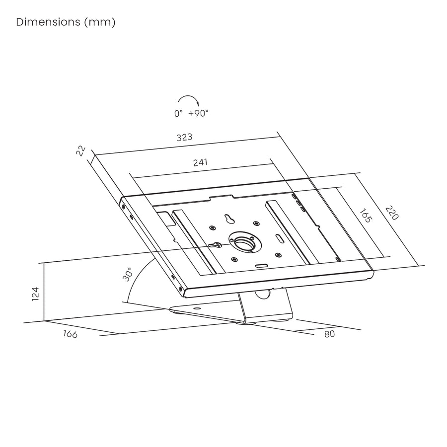 Maclean-tablethouder met vergrendeling, 10,9"-11", iPad Air/Pro, Samsung Tab A- en S-serie, 220 x 323 x 22 mm, MC-957 W