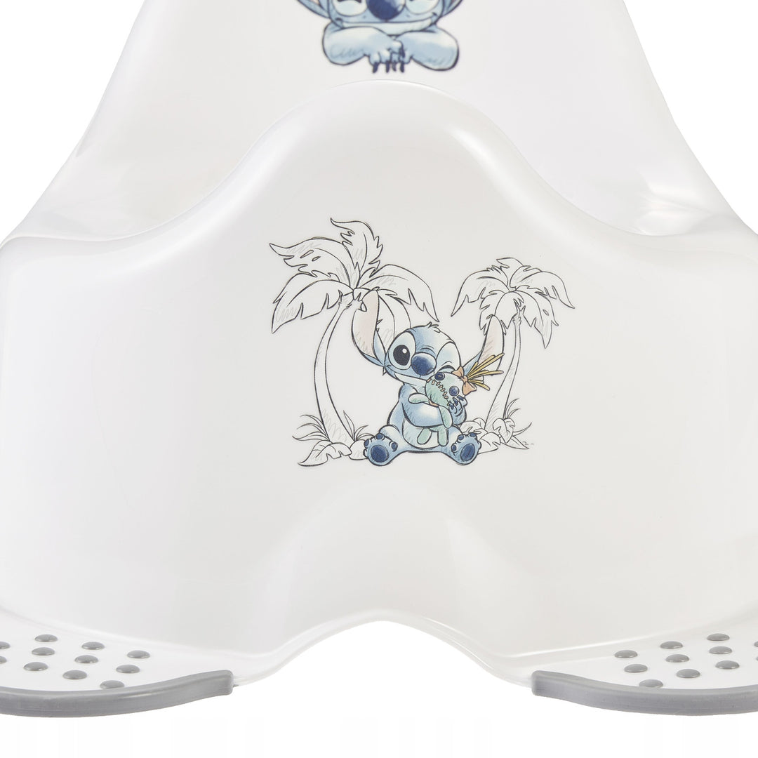 Antislipplatform, twee treden, max. 120 kg, + toiletbril + Stitch-potje