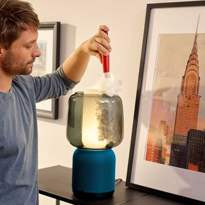 Vileda Flex&Catch stofveeg, met korte steel, antislip, flexibele kop + 10 stuks navullingen