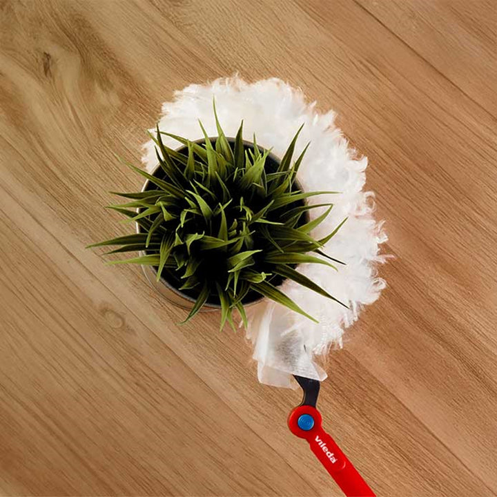 Vileda Flex&Catch stofveeg, met lange steel, antislip, flexibele kop + 5 stofveegvullingen