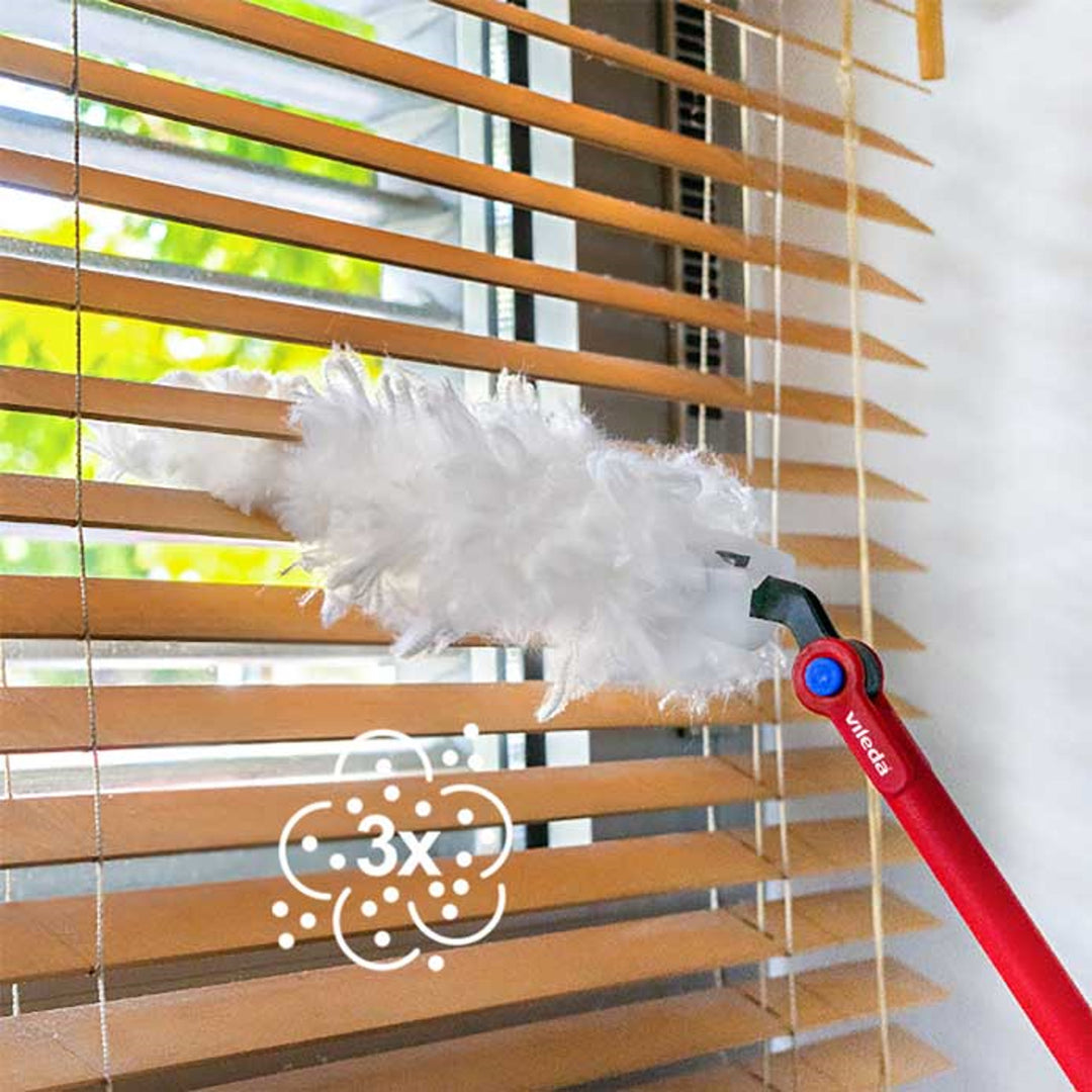 Vileda Flex&Catch stofveeg, met lange steel, antislip, flexibele kop + 5 stofveegvullingen