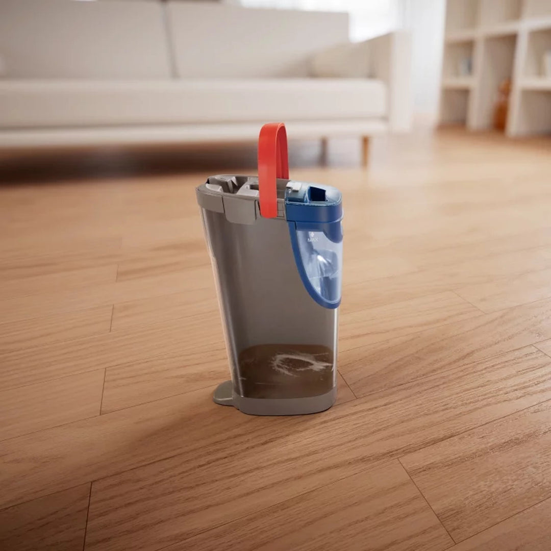 Vileda H2prO platte dweil, 100% scheiding van schoon en vuil water, twee reservoirs, 2 microvezelopzetstukken, 360°-kop, 175774