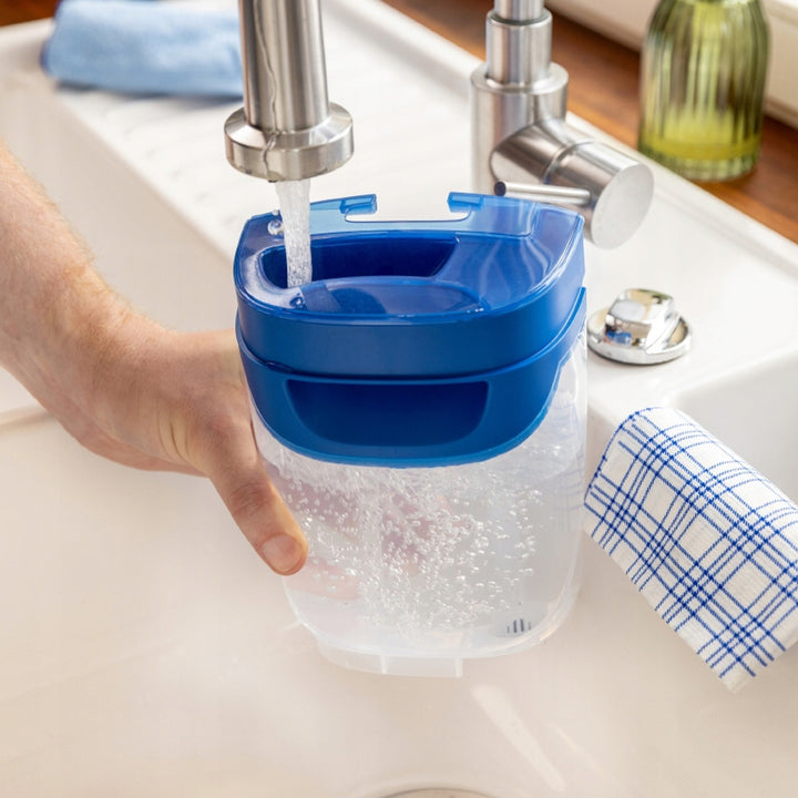 Vileda H2prO platte dweil, 100% scheiding van schoon en vuil water, twee reservoirs, 2 microvezelopzetstukken, 360°-kop, 175774