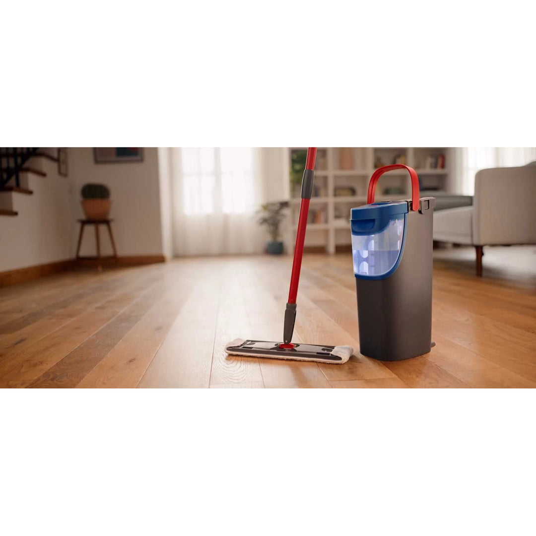 Vileda H2prO platte dweil, 100% scheiding van schoon en vuil water, twee reservoirs, 3 microvezelopzetstukken, 360°-uiteinde, 175774